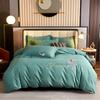 Легкий роскошный комплект постельного белья из четырех предметов из утолщенного хлопка, длинноволокнистый хлопок с вышивкой и начесом, пододеяльники