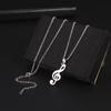 Fashion Jewelry 925 Sterling Silver CZ Crystal Musical Note Pendant Necklace  Gold Chain Design for Men