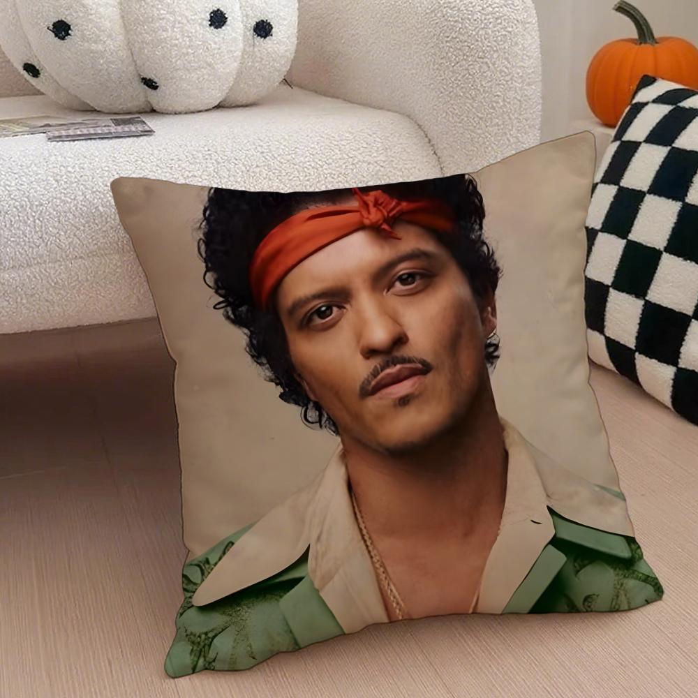 Charismatic BBruno Mars  Groovy singer Cushion Cover Throw Pillow Cover Hidden Button Durable Polyester Chair Cushion