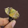 Natural BumbleBee Jasper Gemstone Handmade Copper Wire Wrap Ring Size 5 b7D60