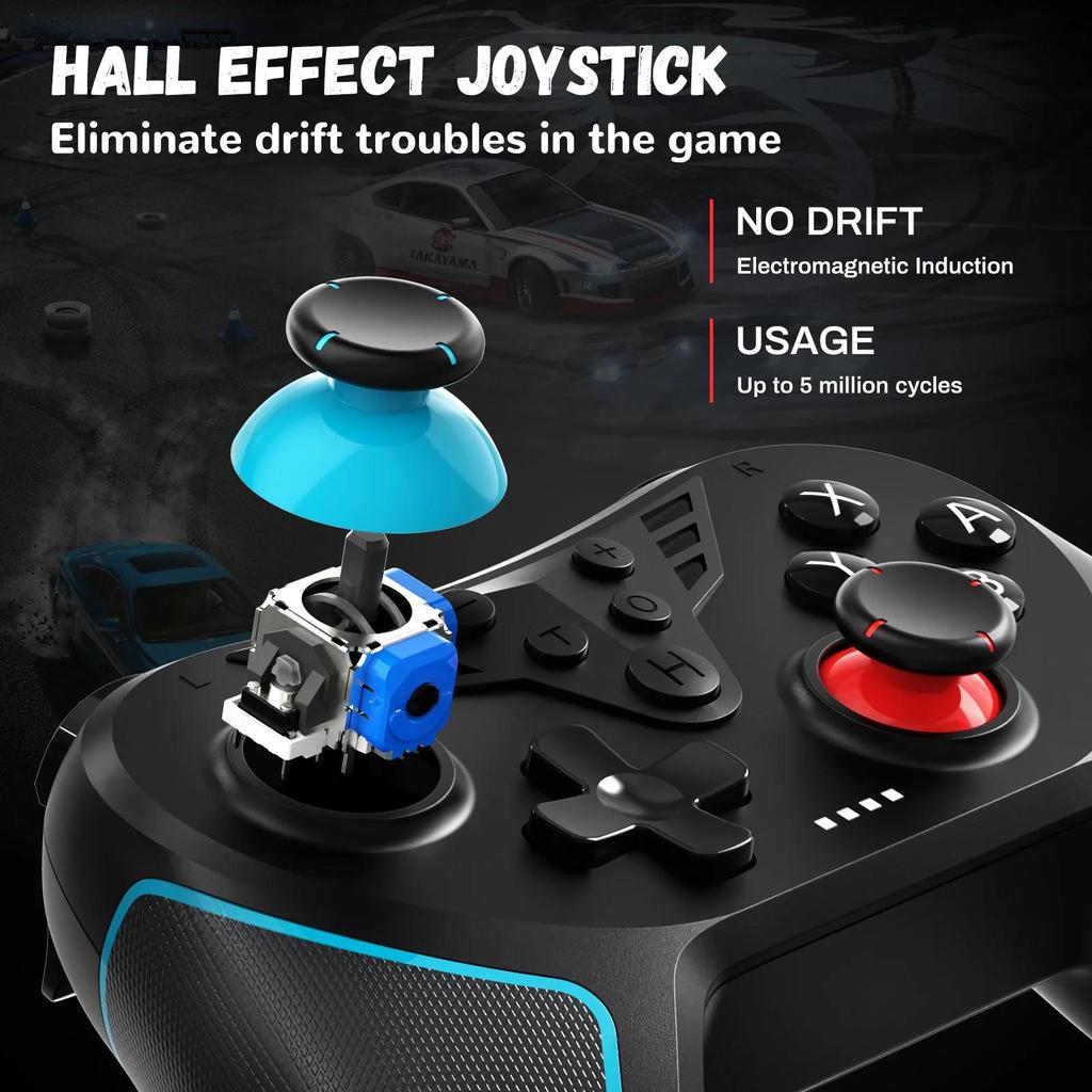 VAORLO For Switch Pro Wireless Bluetooth Gamepad Hall-Linear Joystick Macro Program Wake-Up Motion Sensing Computer Gamepad