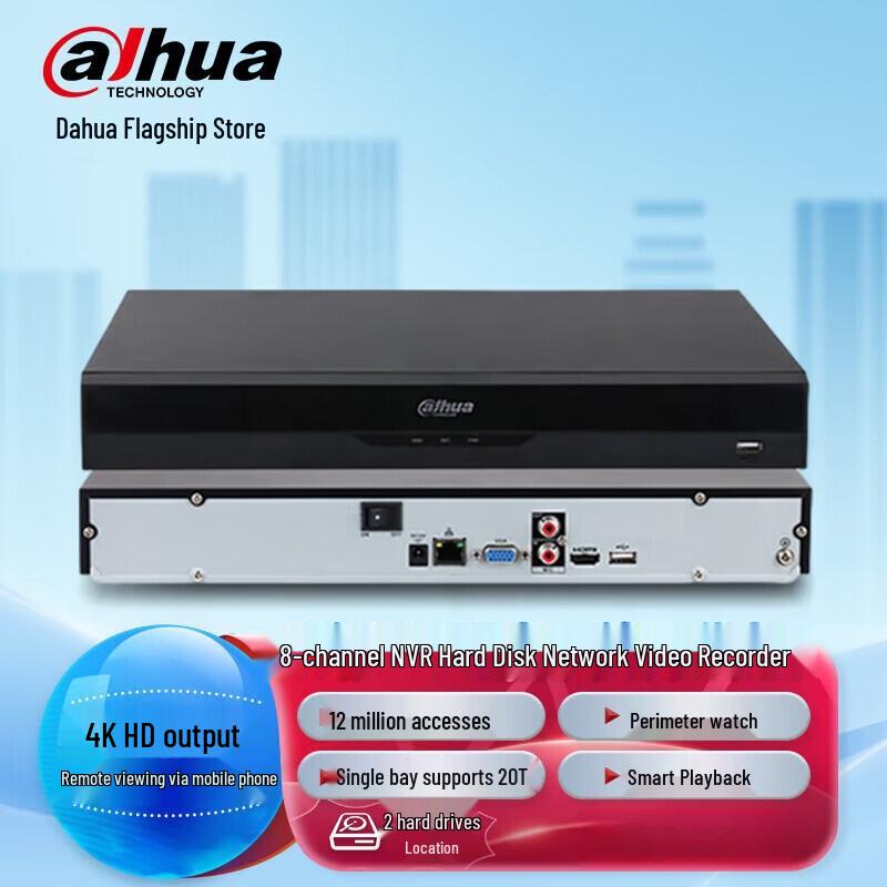 Dahua 8-Channel NVR Security System with 6TB HDD CN plug (adapter included)