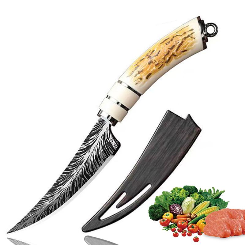 Stainless steel kitchen multi purpose knife suitable for steak bone removal meat slicing and fruit cutting comes with a gift box