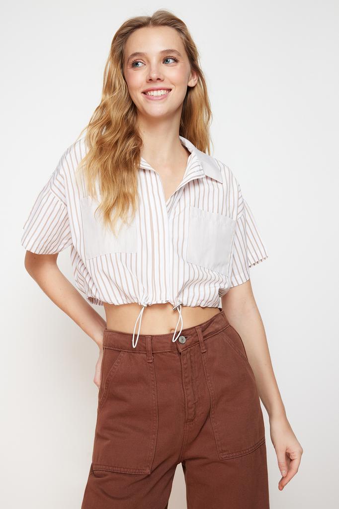 Women's Fashion Shirt Shirt Collar Sleeveless Red Pleated Fitted Waist-Fitting Woven Shirt