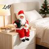Christmas Sitting Santa Decorations Plush Claus Figurine 11.81 Inch Fabric Party Supplies for Kids Doll Holiday Home Decoration And Festive