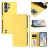 Happy Heart Pattern Magnetic Closure Vegan Leather Phone Case With Wrist Strap For ZTE Blade A56 4G