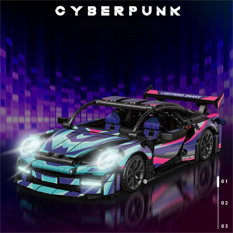 Technical Hypercar Cyberpunk Racing Car Building Blocks Toy, Sportcar Brick For Boy Adult,The Perfect Christmas Gift For Kids Wh