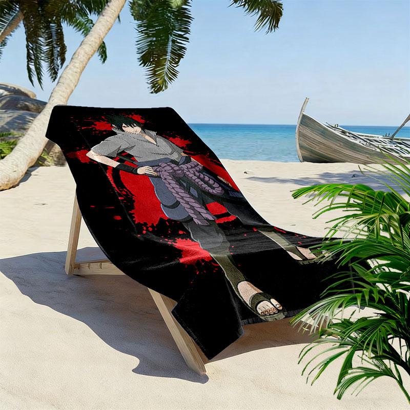 Sasuke Naruto Print Beach Towel, Large Soft Quick Dry Towel for Beach Camping Swimming
