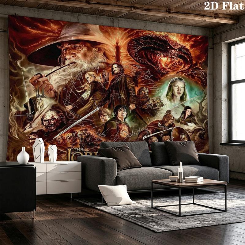 Lord Rings Wall Tapestry Aesthetic Wall Hanging Printed Fabric Blanket Decorative Tapestries for Bedroom Living Room Home Decor