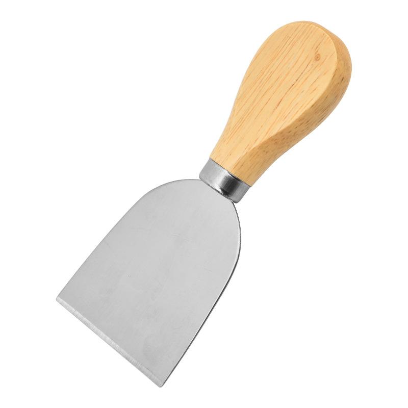 Wooden Handle Stainless Steel Mini Cheese Knife Cake Fork Butter Cheese Knife Baking Tool
