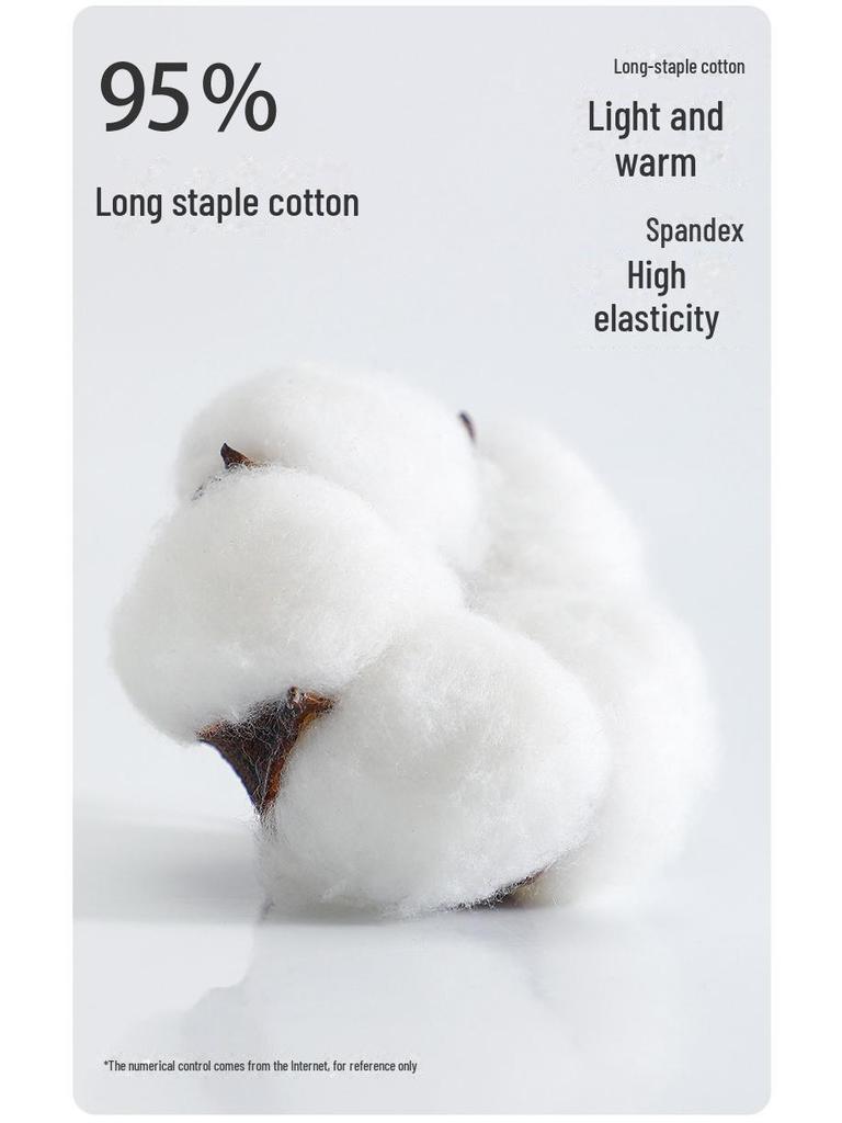 Женские антибактериальные теплые брюки из чистого хлопка с высокой талией - Осень/Зима