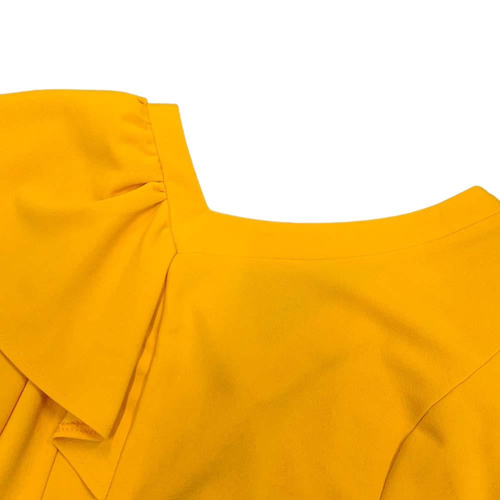 Женское летнее модное однотонное платье с рюшами и рукавами большого размера, женское элегантное цельное плиссированное тонкое платье