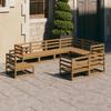 Day and Night - Day and Night Garden Furniture 9 Pieces and Cushions Honey Brown Pine Wood