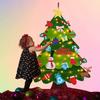 Diy Felt  Christmas  Tree  Set Holiday Atmosphere Creative Christmas Decoration (with String Lights)