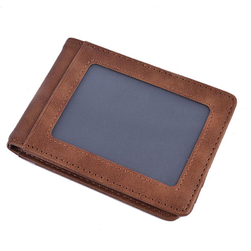 Rfid Men'S Leather Slim Bifold Money Clip Wallet Front Pocket Credit Card Holder