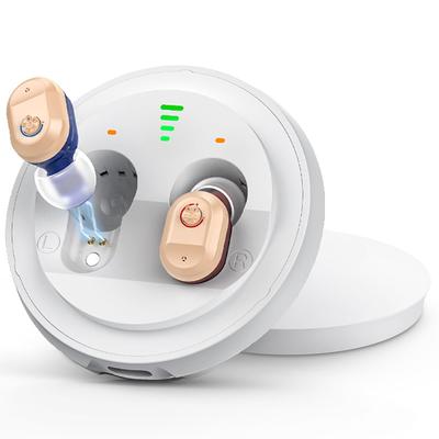 Перезаряжаемые цифровые слуховые аппараты для пожилых людей с шумоподавлением, запатентованная конструкция для простоты эксплуатации, резервное питание на 1 неделю, пара