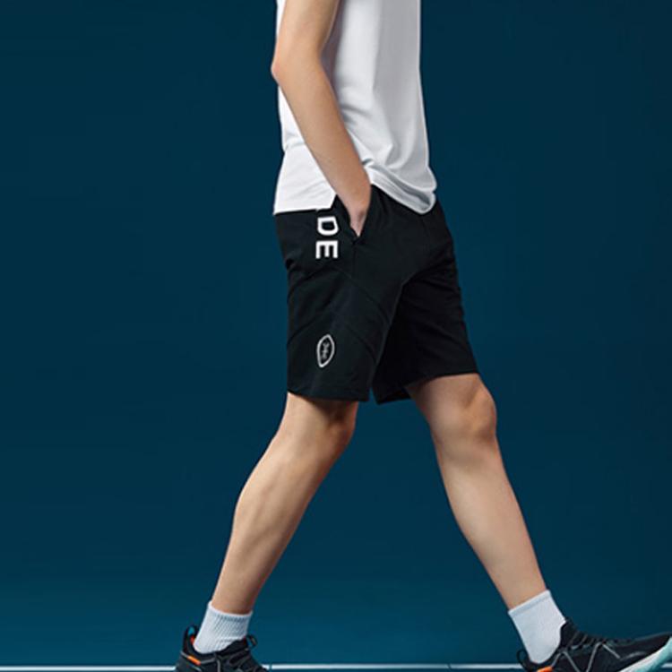 Повседневные спортивные шорты с буквенным узором Li Ning Wade Series, мужские шорты черного цвета AKSR213-1