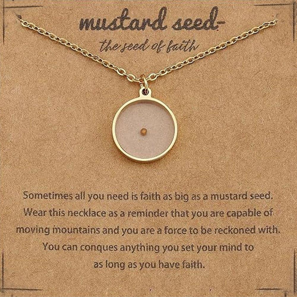 Серебряное ожерелье с семенами горчицы, христианское подарочное ожерелье-цепочка, новое ожерелье с подвеской