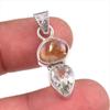 Натуральный цитрин, зеленый аметист, драгоценный камень, 925, серебряный подарочный кулон 1,5 дюйма s3u14