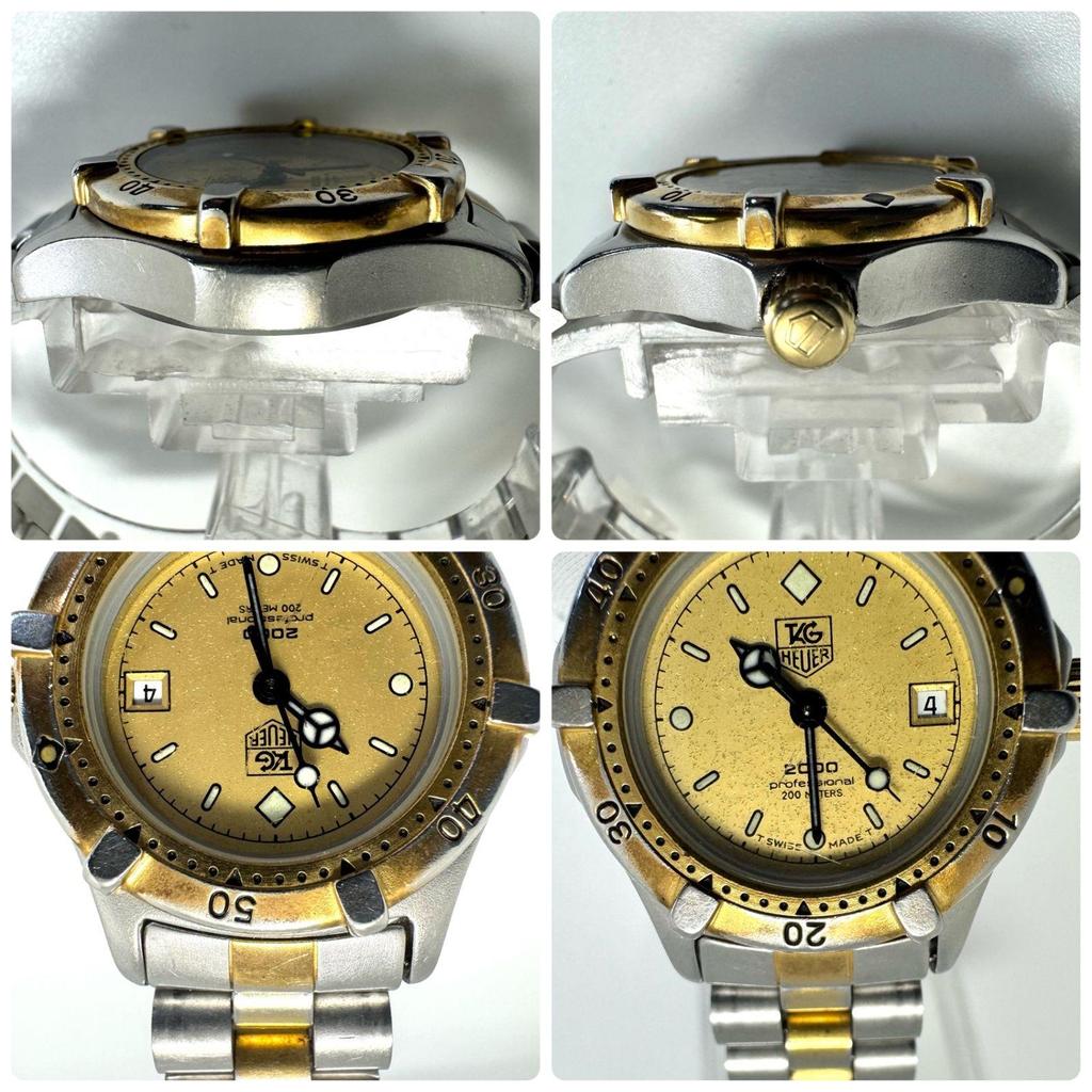 Б/у [Батарея заменена] Tag Heuer Professional 2000 Series 964.008 Кварцевые с датой Водонепроницаемые 200м Желтое золото Женские