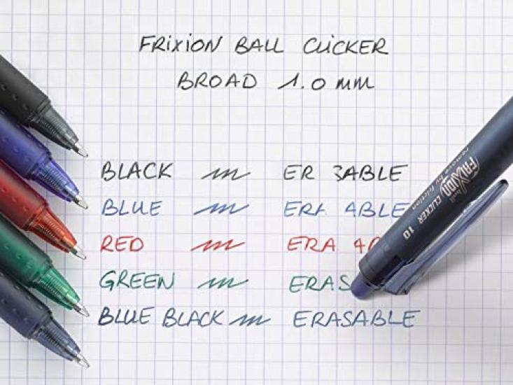 PILOT Frixion Clicker Pen Erasable Gel Broad 1.0mm Pen, Tip, 6-Pack (Blue)