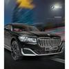 1/24 BMW THE 7 760Li Миниатюрная литая игрушечная машинка Модель 1:24 открывающиеся двери со звуком и светом, коллекция подарков для детей