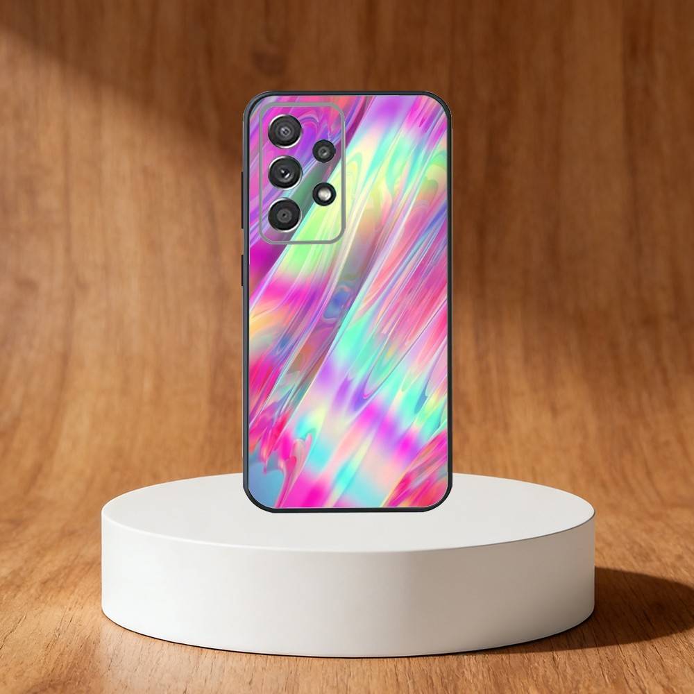 Чехол для телефона в лазерном стиле для Samsung S25, S24, S21, S22, S23, S30, Ultra, S20, Plus, Fe, Note, 10, 9, 5G Черная крышка
