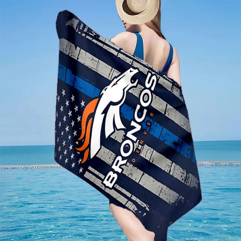 Пляжное полотенце из микрофибры с логотипом Denver Broncos, легкое и быстросохнущее, для летних путешествий, незаменимое на пляже, в бассейне