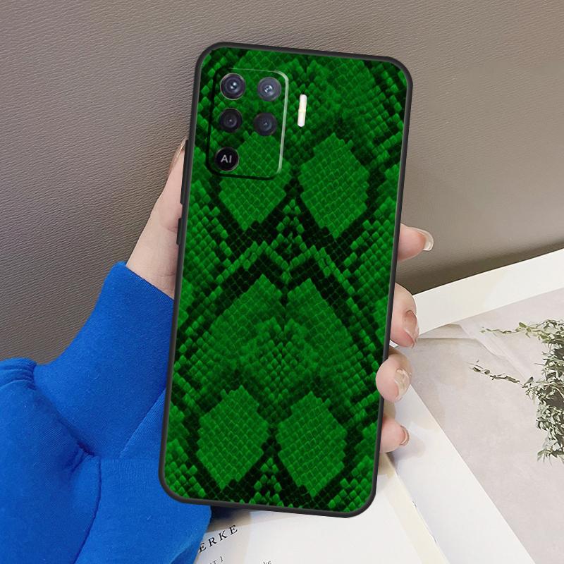 Python Snake Skin Cover For OPPO A15 A16 A3S A5S A52 A72 A94 A74 A54 A83 A91 A93 A31 A5 A9 2020 A53 S Case