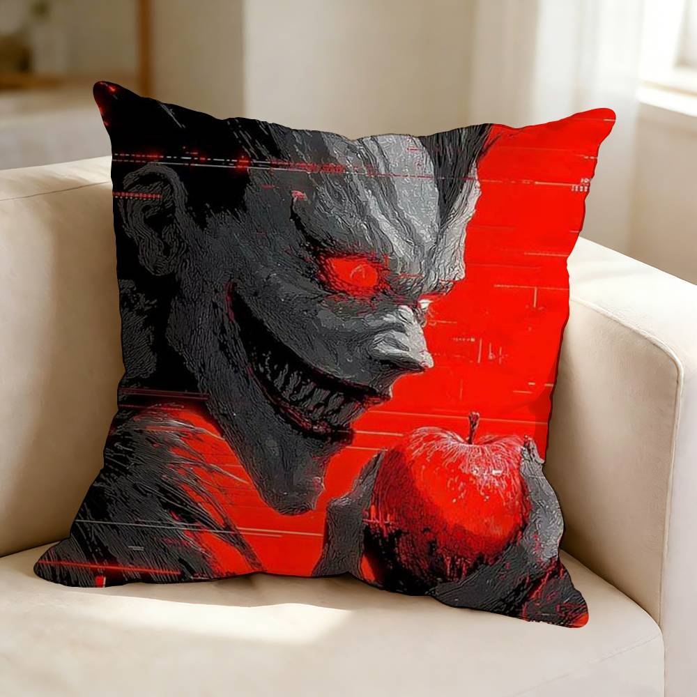 Anime DDeath NNote RRyuk Shinigami Square DoubleSided printed Pillow Case Bedroom Bedside Pillow Sofa Cushion Cover