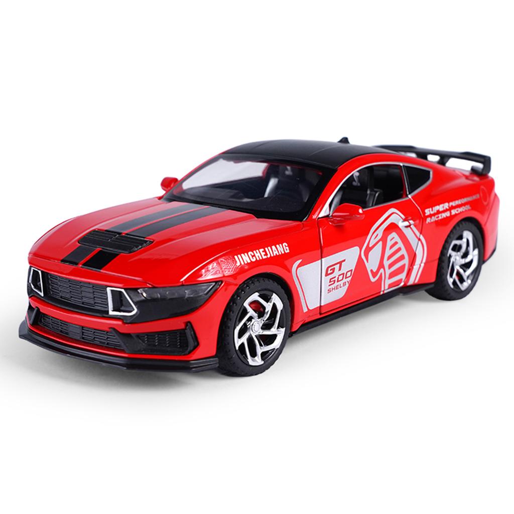 1/32 Mustang GT500 Металлическая литая модель автомобиля Сила возврата Вперед Звук и свет Детская игрушечная машинка Подарок для мальчика