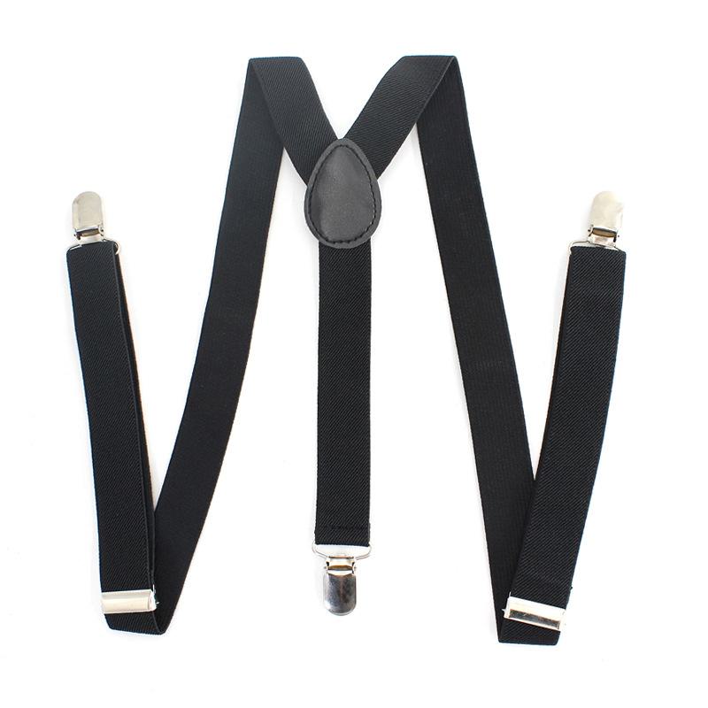 Adjustable Unisex Suspenders Clips for Trousers and Suit Pants, Elastic Webbing, Multi-Color Options