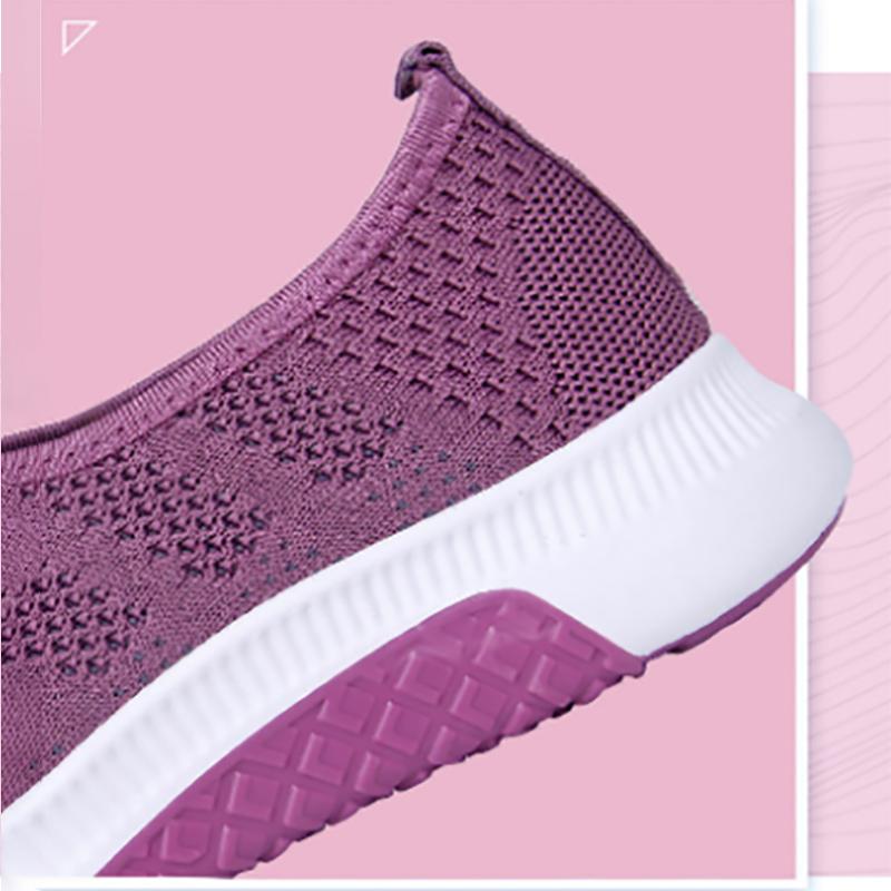Женская весенне-осенняя тканевая обувь, летающие тканые универсальные кроссовки с одной педалью, повседневные кроссовки для мам среднего и пожилого возраста