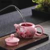 1 набор чайник из розовой фиолетовой глины 180 мл, высококлассный стиль China-Chic, одинарный чайник, чайный набор из циша, фильтр с шариковыми отверстиями, чайный заварник
