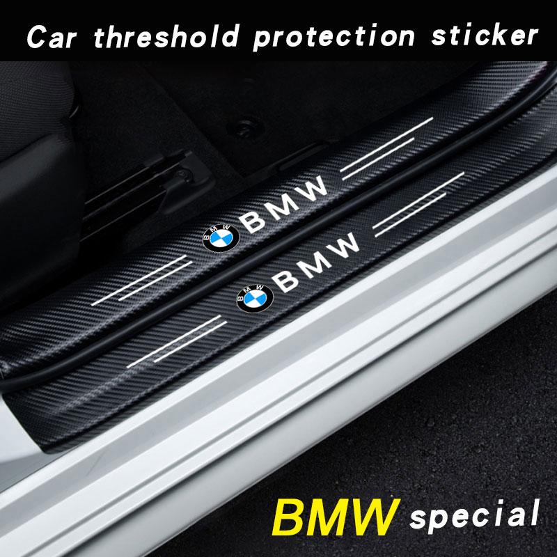 BBLB5 Car Threshold Scuff Plate Carbon Fiber Sill Protector Stickers For BMW M e46 e90 e60 f30 f10 e39 e36 g20 g30 f20 e87 Accessories