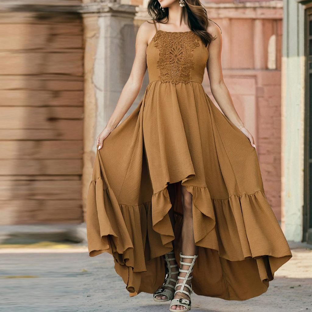 Женское модное однотонное сексуальное облегающее платье с кружевной блузкой и нестандартной юбкой А-силуэта