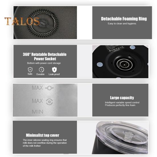 Электрический вспениватель молока, автоматический генератор теплой и холодной пены, большая емкость, низкий уровень шума, можно мыть в посудомоечной машине, легко чистить кофе, машина для приготовления горячего шоколада