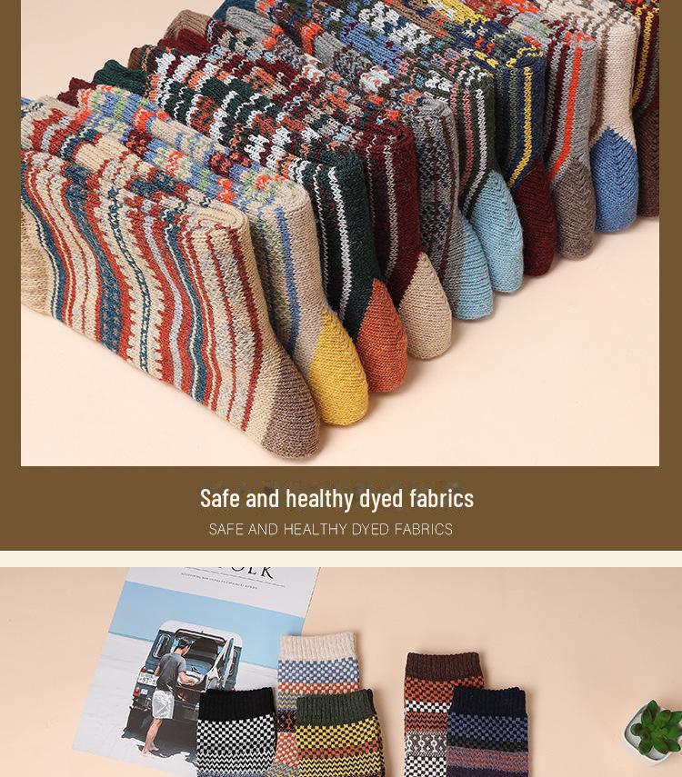 Мужские толстые носки Tribal Totem Retro - 5-10 пар, средней длины, теплые для осени/зимы.