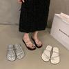 Internet Celebrity Explosion Flat Bottom Set Toe Fairy Flip-flops Female Wear 2024 Summer New French Cool Slippers Female