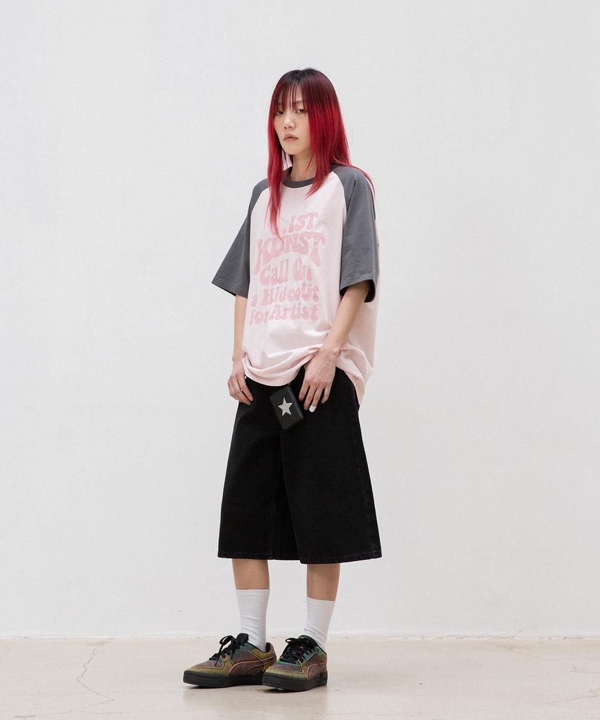 ISTKUNST Hideout Raglan Tee_Pink(Ik2Emmt503A)