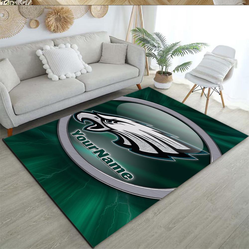 Philadelphia Eagles Customizable Name Floor Rug Office Rug Perfect For Dormitory Hallway Playrooms Study Room Antislip Rug Anime Office Decor