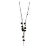 [P0797] - Artisanal Long Necklace 'Les Antoinettes' Black (handmade)