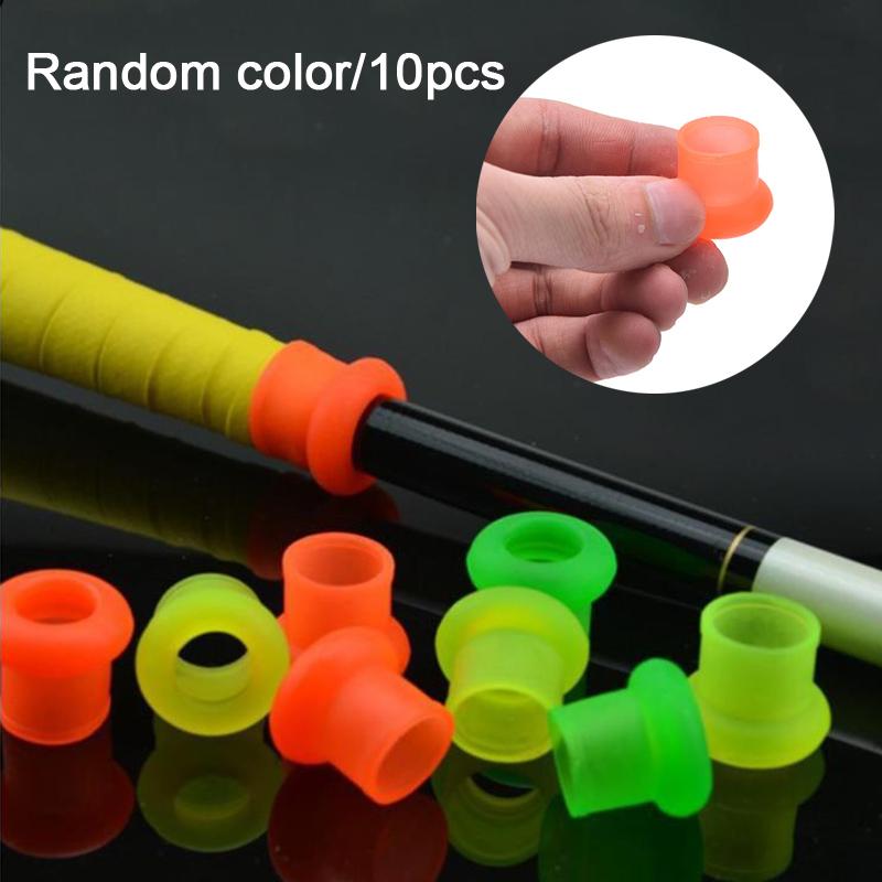 10Pcs Rubber Fishing Rod Clip O-Shaped Anti-Skid Ring Fishing Tool Supplies