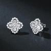 Элегантные серьги-клевер с муассанитами: Серебро 925 пробы, дизайн «Снежинка», элитные роскошные украшения