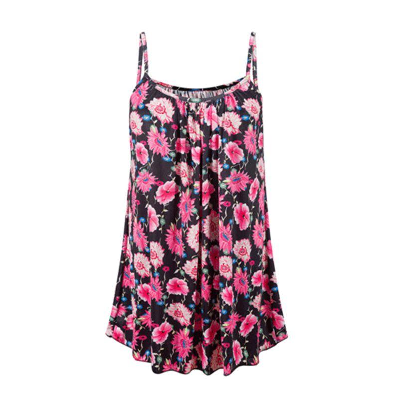 Элегантные женские летние топы на бретельках, платье-майка с цветочным принтом для пляжных прогулок