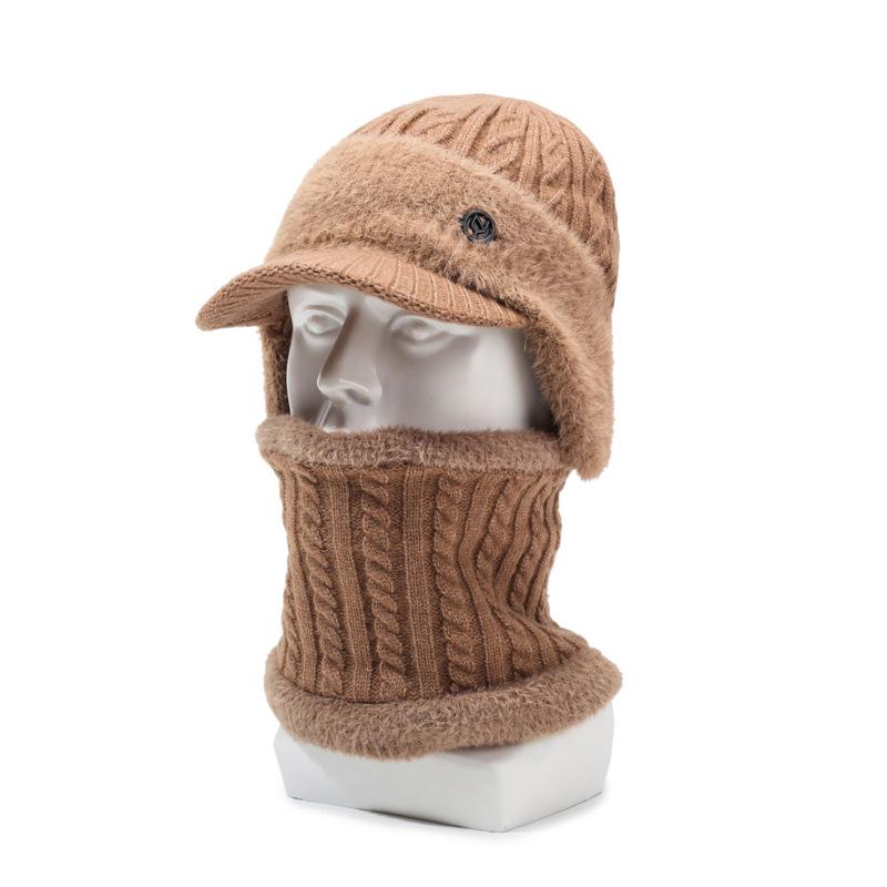 Шапка для старика, мужская зимняя теплая вязаная шерстяная шапка для пожилых отцов, зимняя бархатная шапка-ушанка