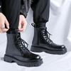 Internet Celebrity British Style Black Men'S Tooling Round Head Men'S Feet Martin Boots 3315-R