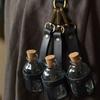 Бутылка для зелья ведьмы на Хэллоуин с кожаным держателем, стеклянный держатель для зелий волшебника, бутылка для зелий с корковыми пробками