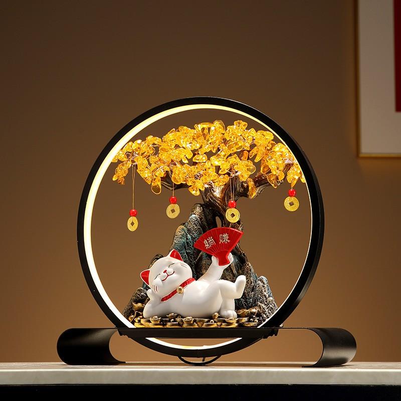 Resin Lucky Cat Figurine Decor Living Room TV Cabinet Entryway Home Decoration Modern Minimalist Housewarming Gift