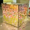 21Pieces DIY 3D Tulips Night Light Set for Special Event Party Decors Handmade Flowers Cube Night Lamp and Mirror Kits